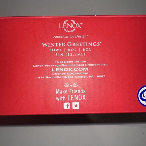 Lenox Winter Greetings Bowl 5 Inch Christmas Holiday - Picture 5 of 5